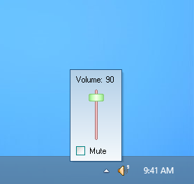 Windows audio mixer - Volume control panel
